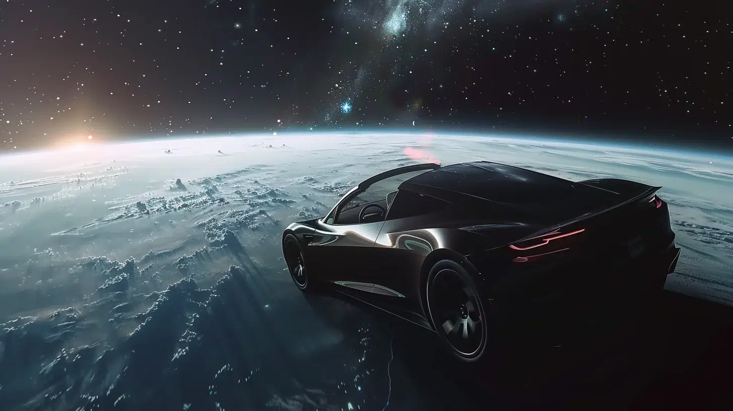 Tesla Roadster dans l'espace